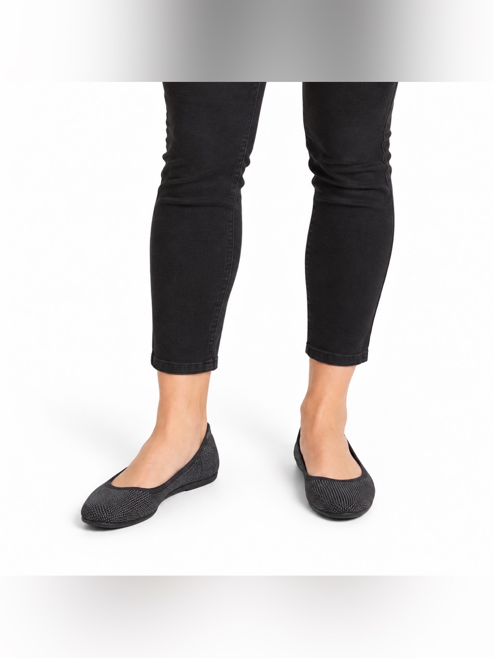 Rothy’s The Flat Black Knit Ballet Flats Women’s Size 9 Washable